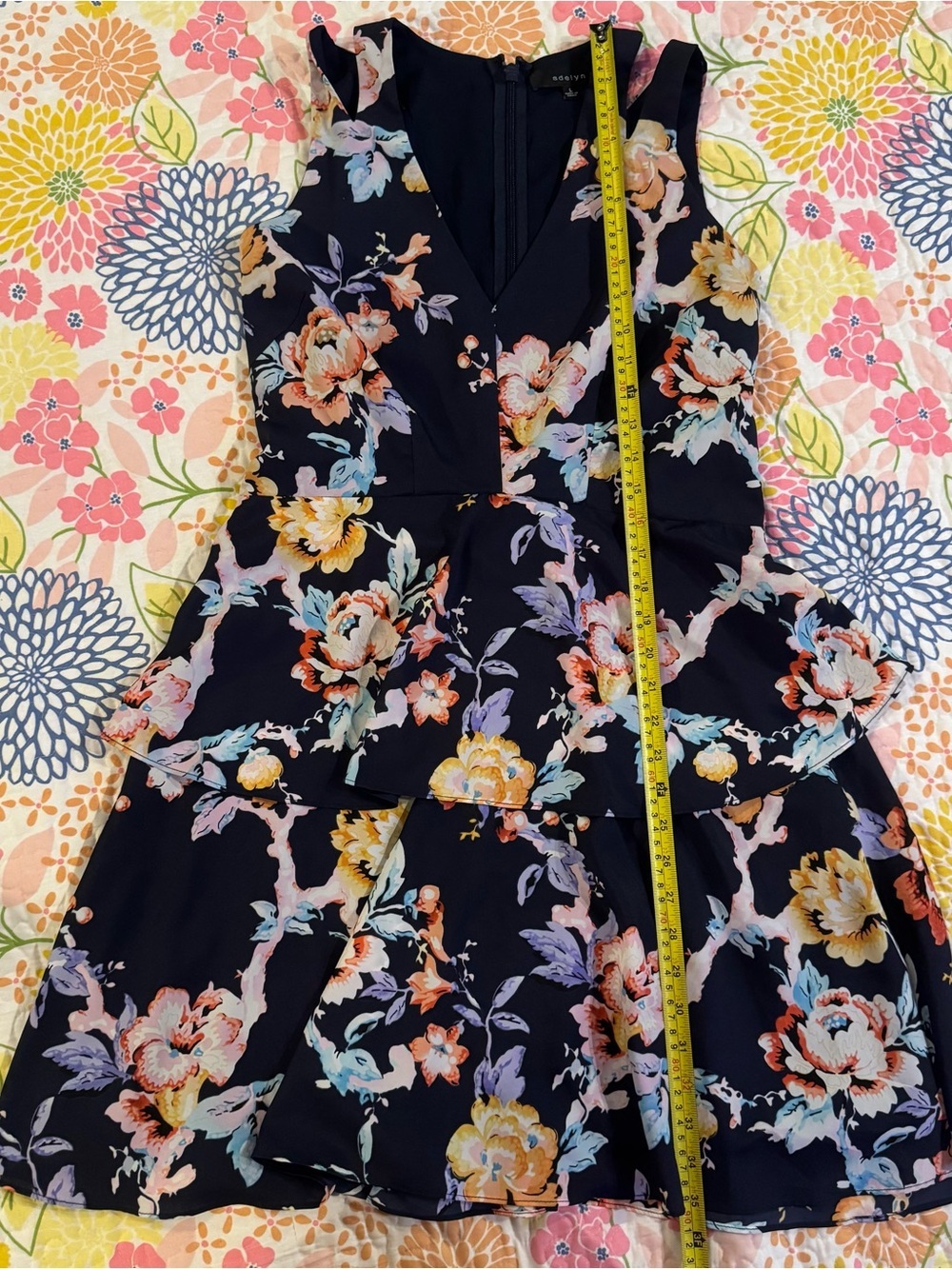 Large Adelyn Rae navy floral dress - Picture 4 of 5